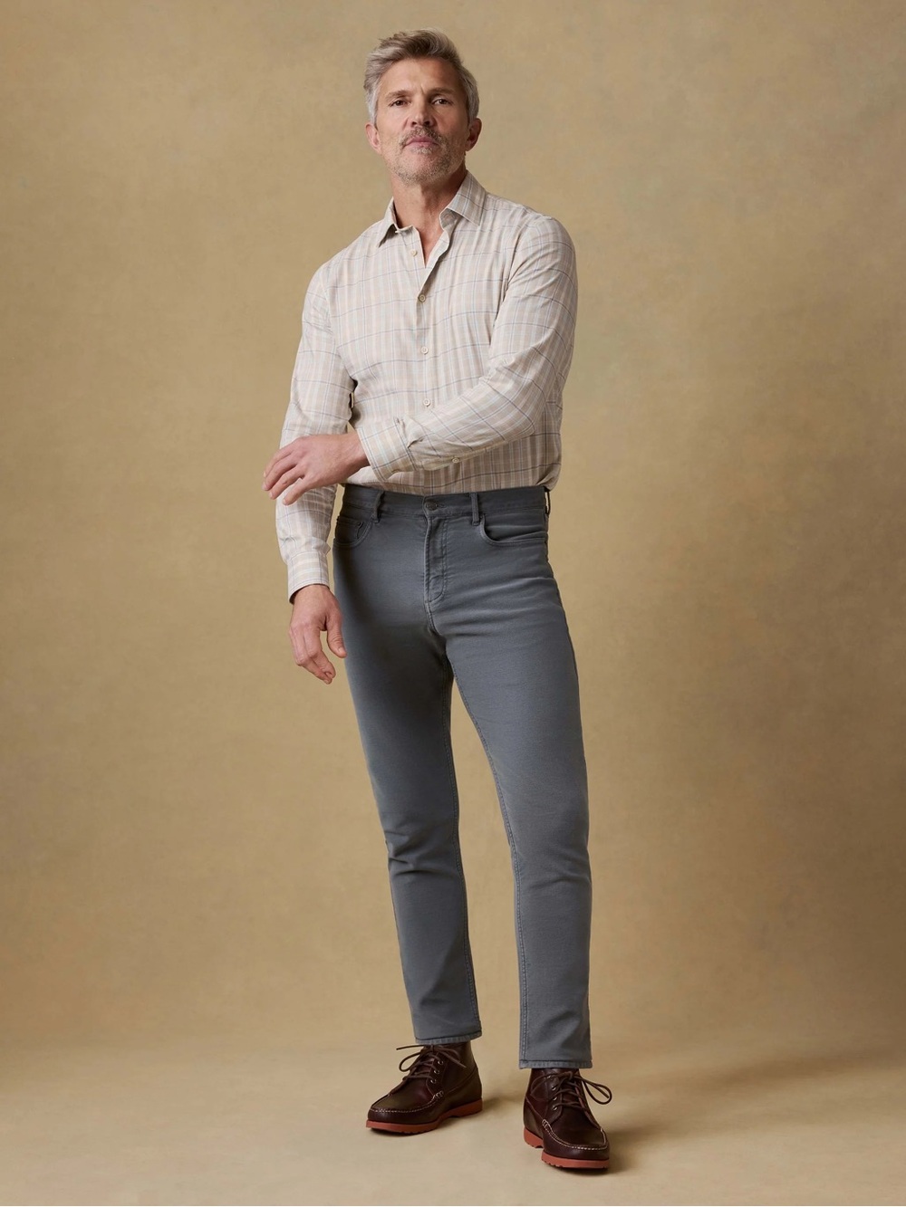Faherty Stretch Terry 5 Pocket Athletic Fit Pants in Slate